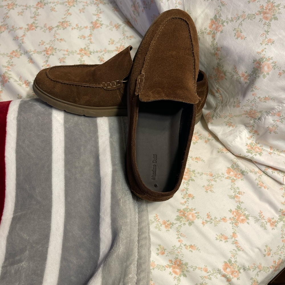 Massimo Dutti Brown Suede Men's Slip-Ons
